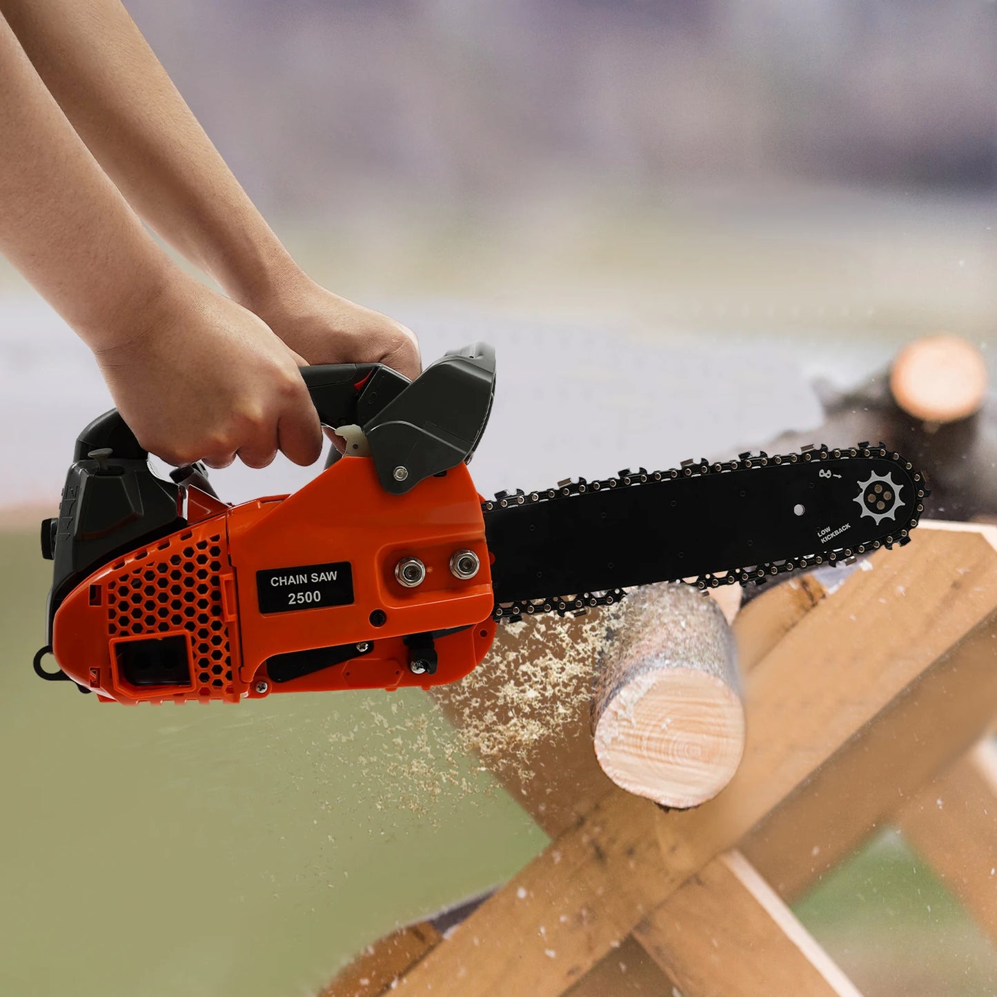 25.4Cc Top Handle Chainsaw Gasoline Chainsaw 2-Stroke Engine Chainsaw 12 Inch Gasoline Chainsaw
