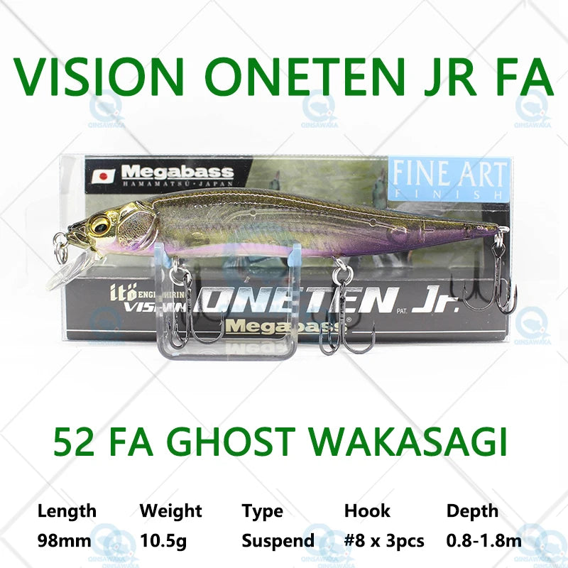 JAPAN Megabass VISION ONETEN Jr. 98mm 10.5g Suspend BASS Fishing LURE Bait MINNOW Jerkbait Dynamic Saltwater Sea Tackle Magnetic