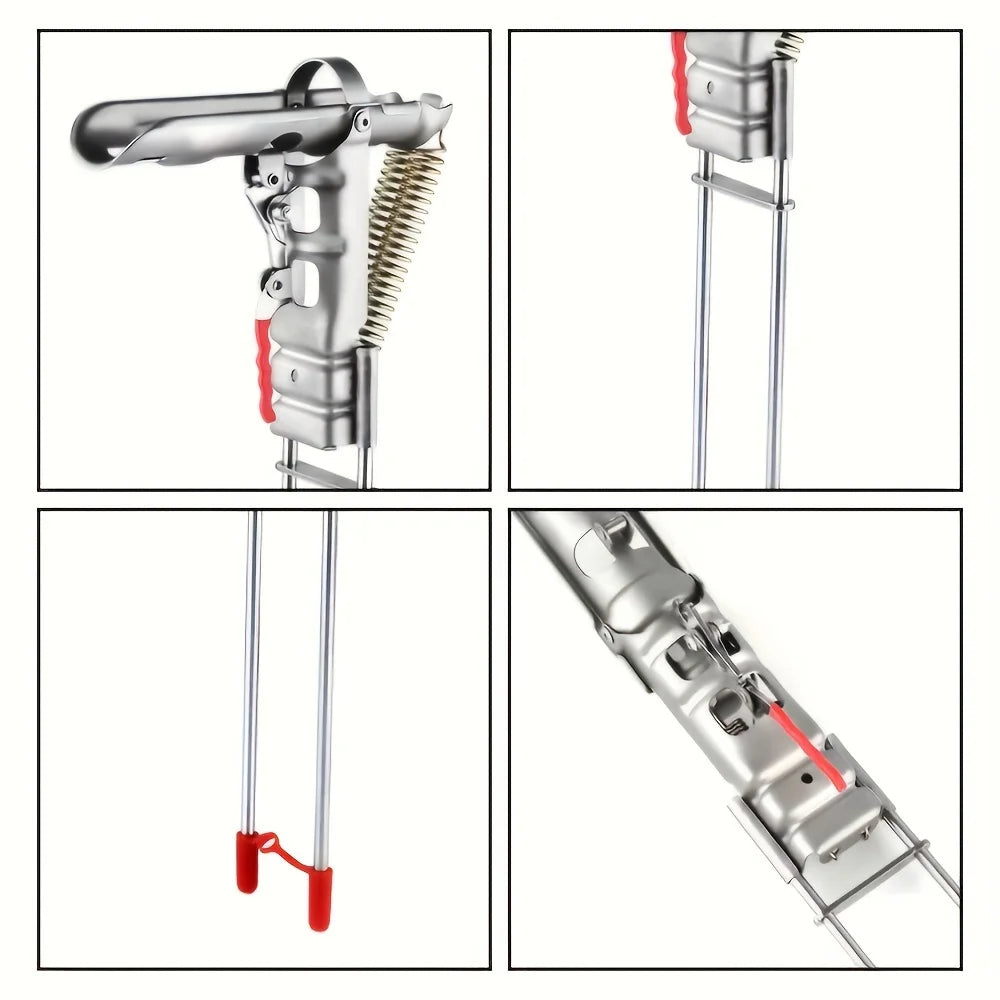 Automatic Spring Fishing Rod Holder, Adjustable Folding Stainless Steel, Ideal for Hands-Free Ground Fishing
