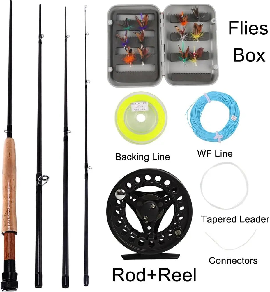 Complete Fly Fishing Rod and Reel Combo Kit for Saltwater Freshwater Angling