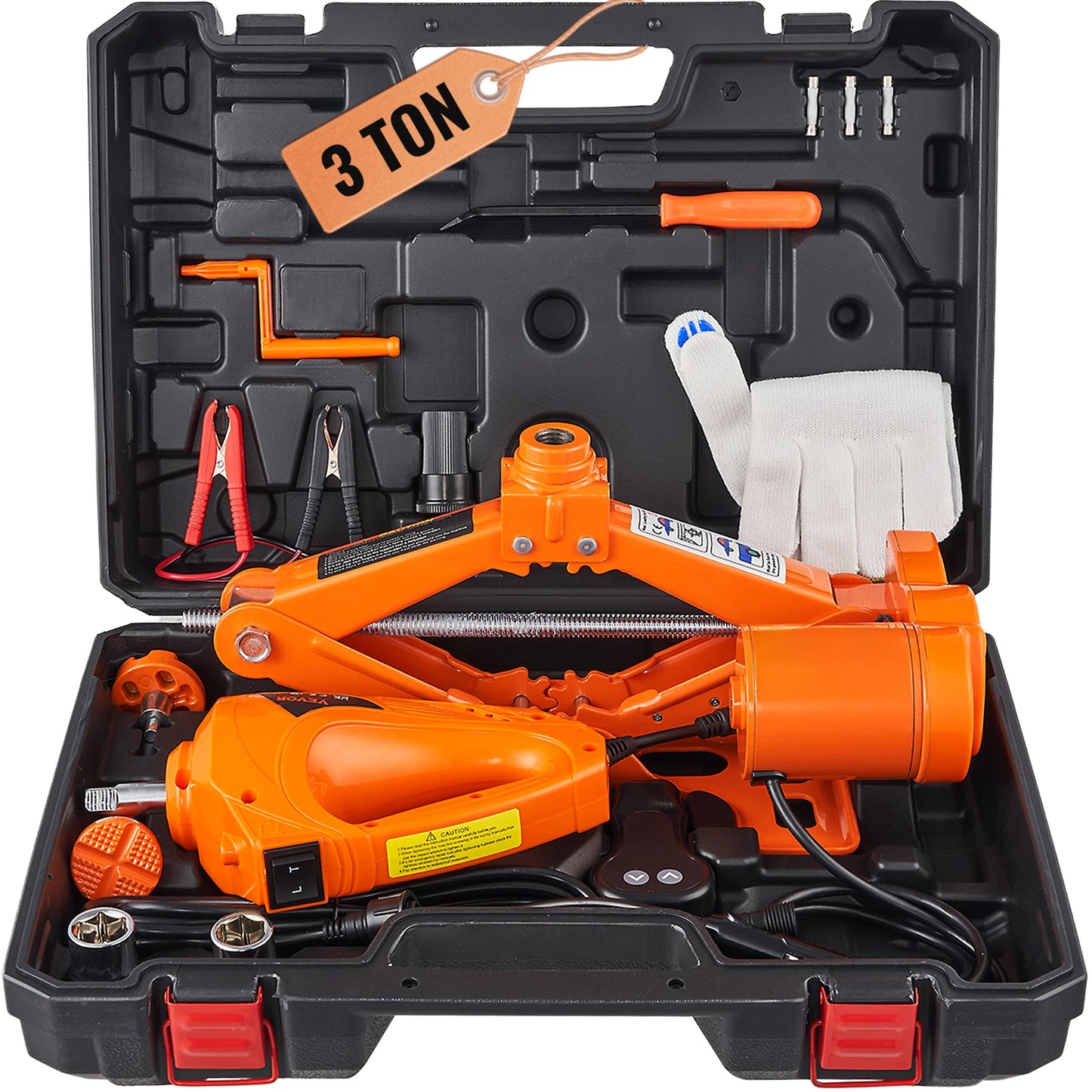SucceBuy Electric Car Jack 3T Scissor Jack with Electric Impact Wrench 12V Portable Car Jack Lifting for SUV Truck Tire Change