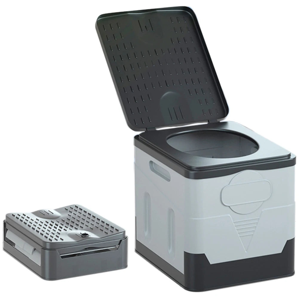 Multifunction Bedpan Portable Outdoor Folding Toilet Strong Bearing Capacity Reusable Trash Can for Camping Hiking Trips Beach