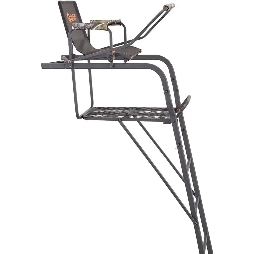 15.5-Foot Climbing Tree Stand with Mesh Seat for Hunting Gear and Accessories