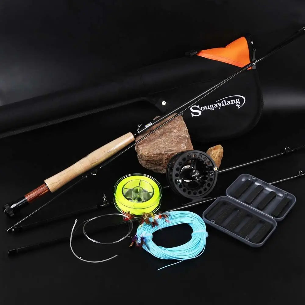 Complete Fly Fishing Rod and Reel Combo Kit for Saltwater Freshwater Angling
