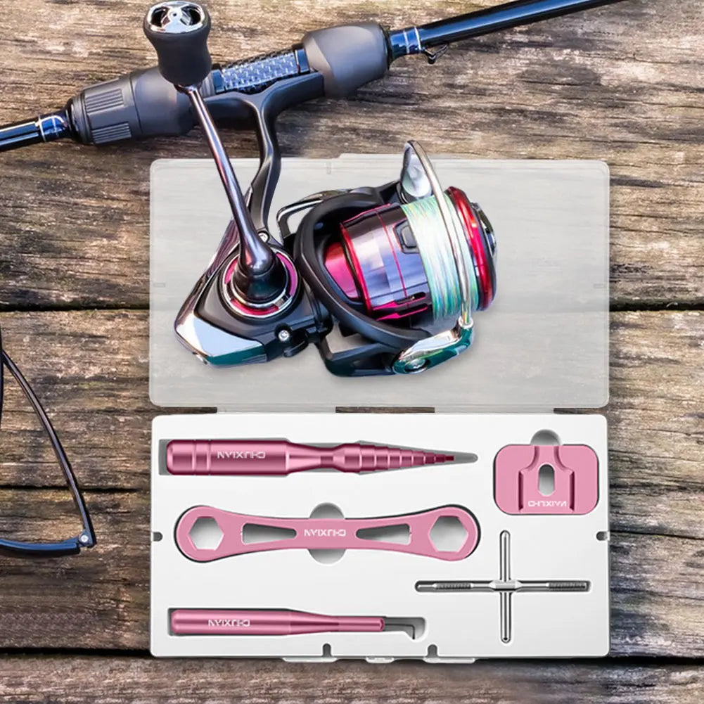 Spinning Wheel Remover Tool Fishing Reel Unload Maintenance Tool Kit Fishing Reel Repair Kit Fishing DIY Repair Tool Set