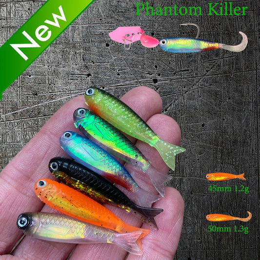 Soft Lures Kit 1.3g 5cm Tail Worm Spinner Jig Hook Crankbait Pesca Gear Tackle 6pcs Bait 10pcs Swimbait Carp Fishing Lure Set