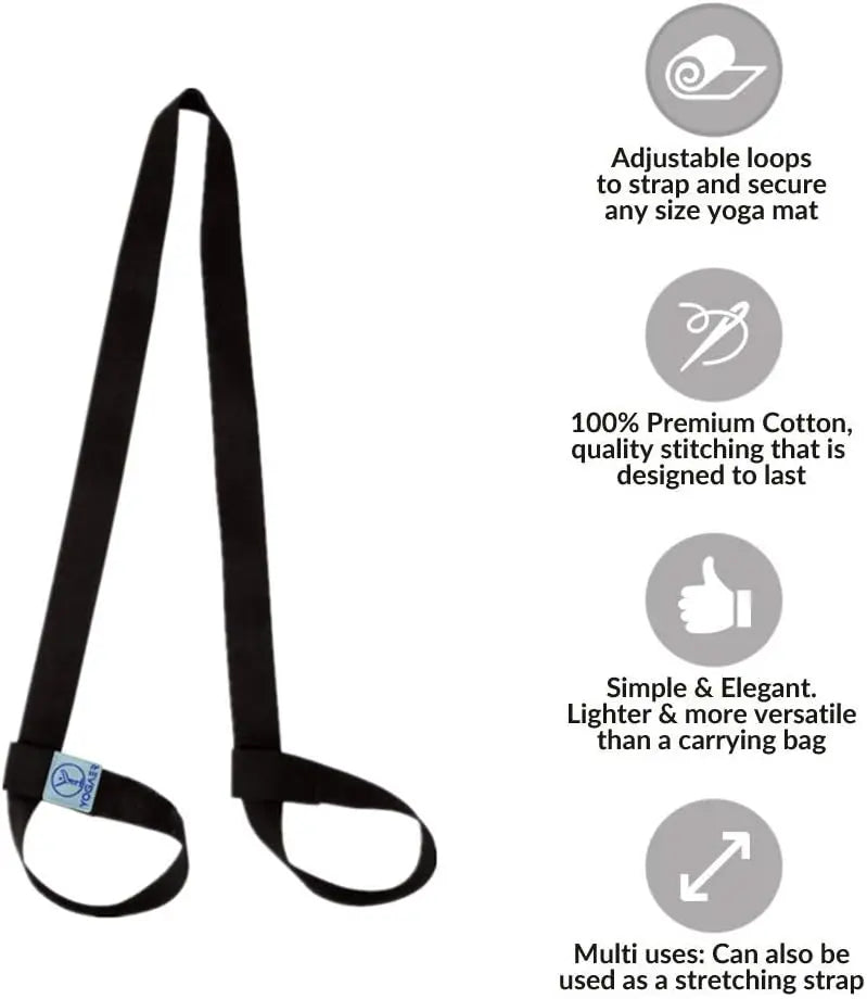 Adjustable Yoga Mat Carrier Strap, Thick Sling for Large Mats, Portable Stretching Band