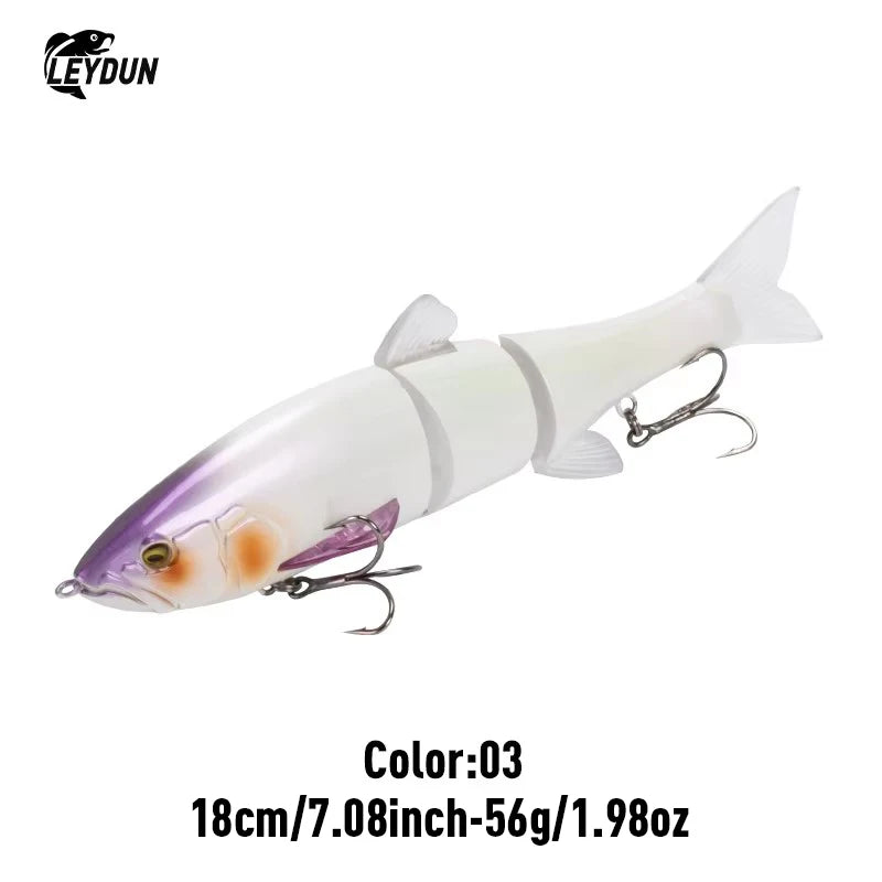 LEYDUN DOWZ SWIMMER 180SF 2oz Slow Floating Fishing Lures Triple Joint Body Glide Swimbaits Hard Baits Wobblers For Bass Pike