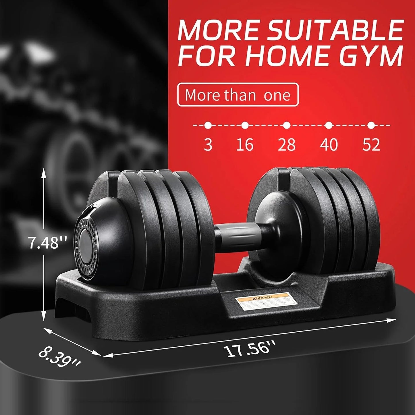 Adjustable Dumbbells Set of 2,Free Weights Dumbbells Set,52 lbs pair for Men/Women Gym Equipment for Home Strength