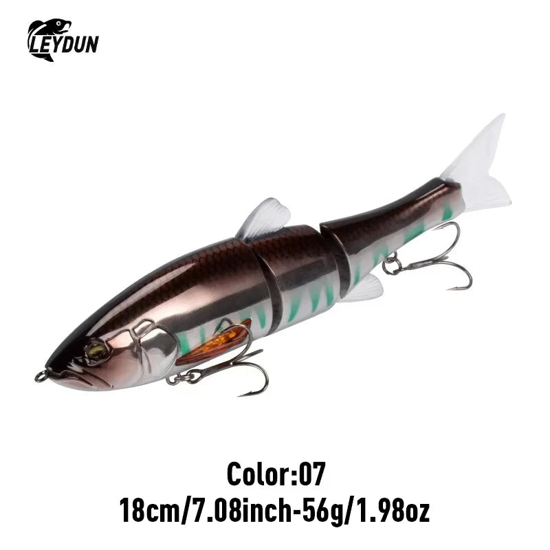 LEYDUN DOWZ SWIMMER 180SF 2oz Slow Floating Fishing Lures Triple Joint Body Glide Swimbaits Hard Baits Wobblers For Bass Pike