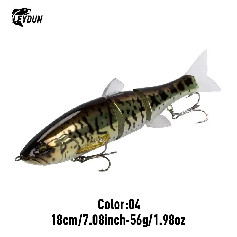LEYDUN DOWZ SWIMMER 180SF 2oz Slow Floating Fishing Lures Triple Joint Body Glide Swimbaits Hard Baits Wobblers For Bass Pike