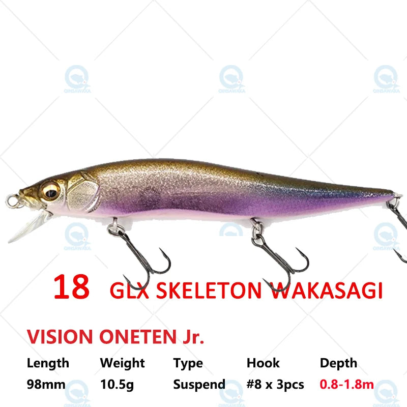 JAPAN Megabass VISION ONETEN Jr. 98mm 10.5g Suspend BASS Fishing LURE Bait MINNOW Jerkbait Dynamic Saltwater Sea Tackle Magnetic