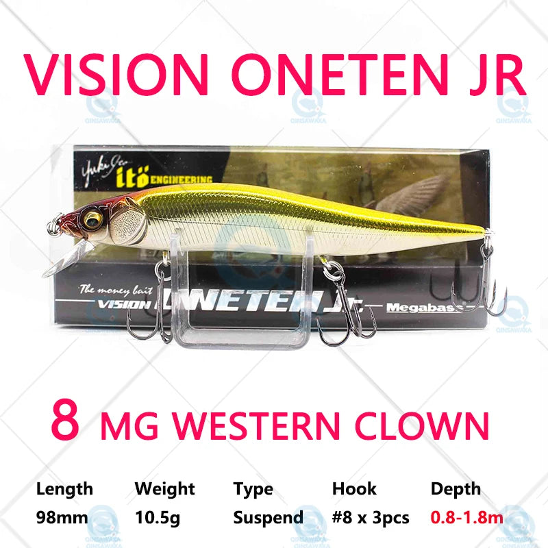 JAPAN Megabass VISION ONETEN Jr. 98mm 10.5g Suspend BASS Fishing LURE Bait MINNOW Jerkbait Dynamic Saltwater Sea Tackle Magnetic