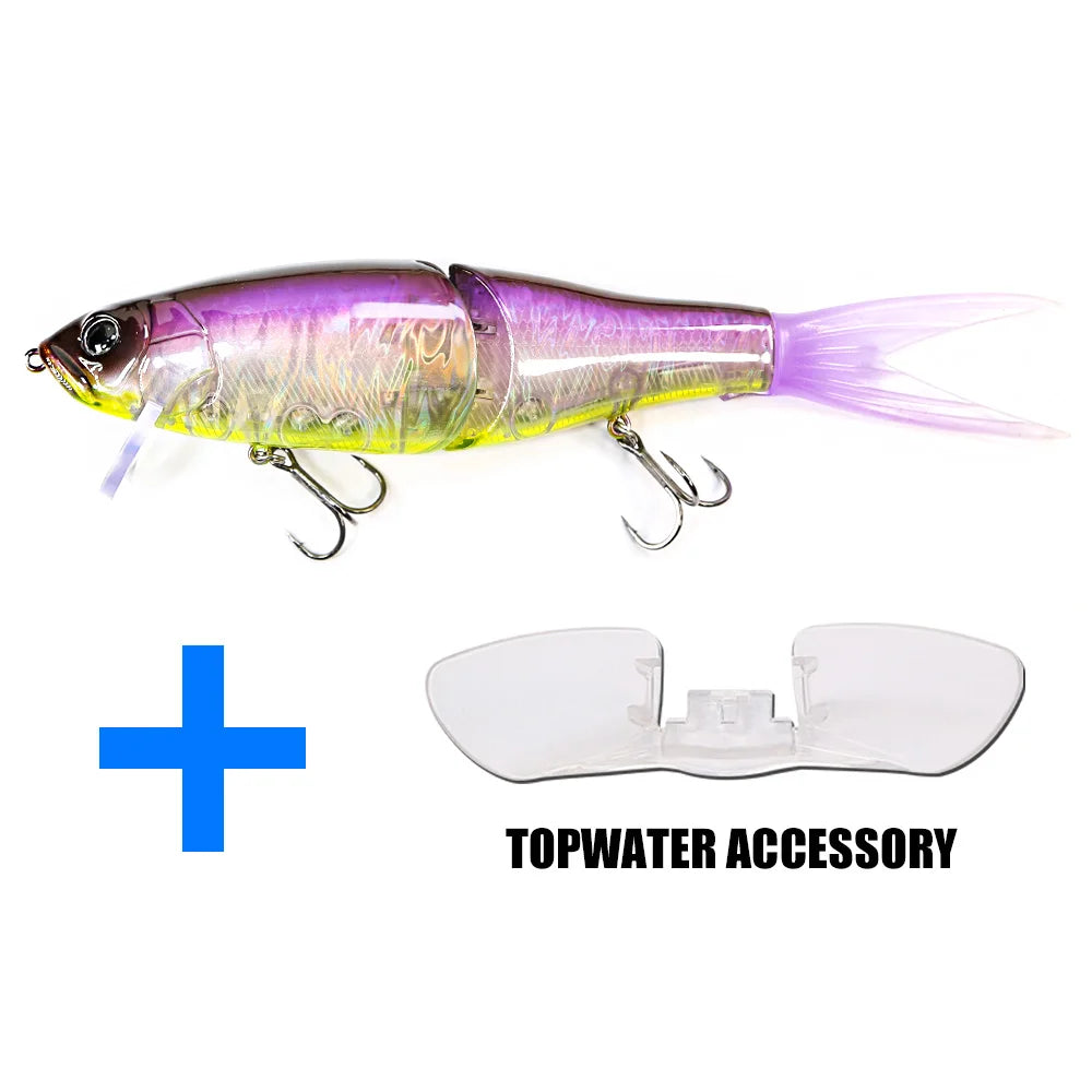 B&U RISER JACK 184mm 2.5OZ Fishing Lures joint body Glide Swimbaits Floating Topwater powerful S-shaped big Hard baits bass