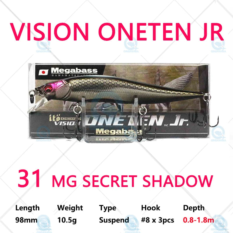 JAPAN Megabass VISION ONETEN Jr. 98mm 10.5g Suspend BASS Fishing LURE Bait MINNOW Jerkbait Dynamic Saltwater Sea Tackle Magnetic