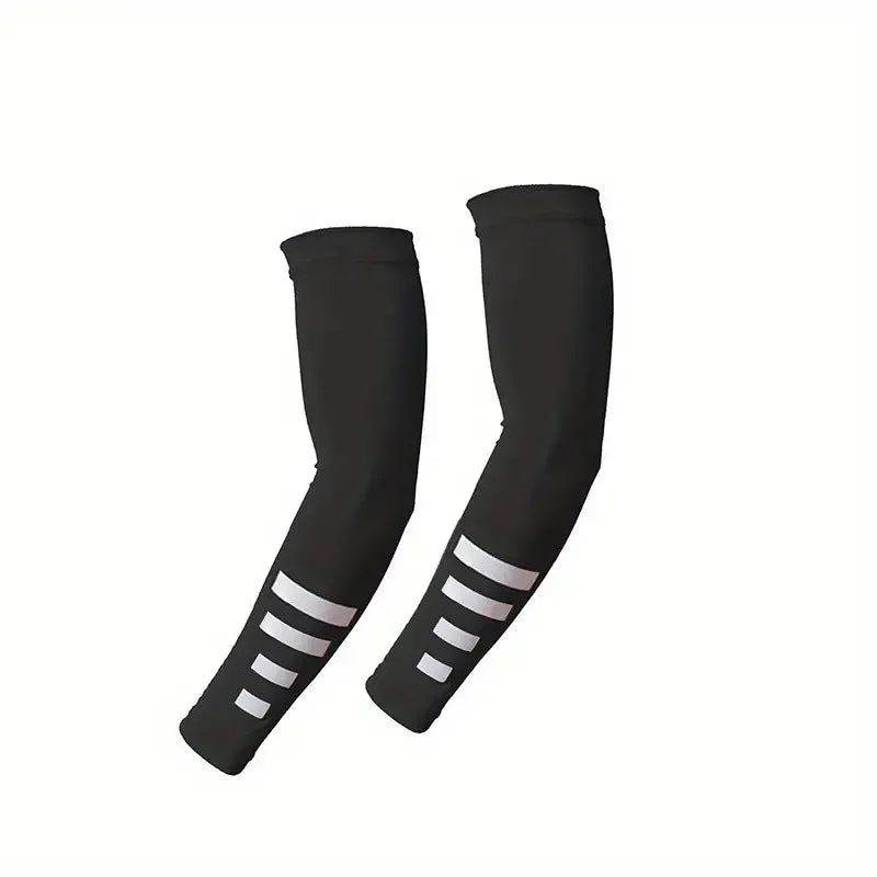 2Pcs Summer Outdoor Sun Protection Arm Sleeves Quick-drying Breathable Night Running Cycling Reflective Ice Silk Sleeves
