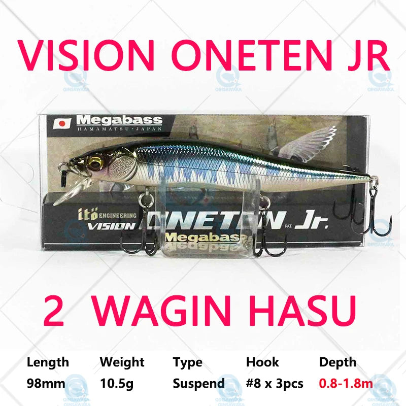 JAPAN Megabass VISION ONETEN Jr. 98mm 10.5g Suspend BASS Fishing LURE Bait MINNOW Jerkbait Dynamic Saltwater Sea Tackle Magnetic