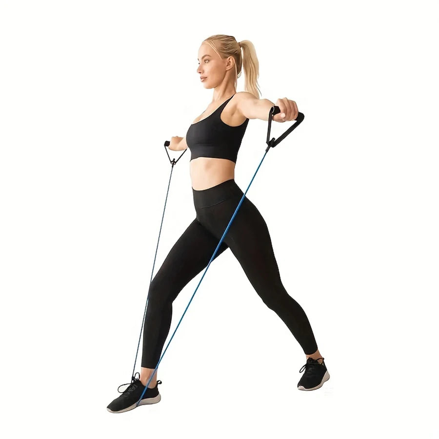 Resistance Bands Set with Handles, 4 Level Home Workout Bands for Strength Training, Yoga Pilates Fitness Exercise Bands
