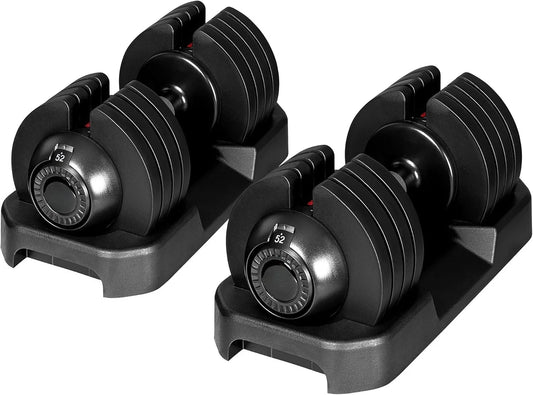 Adjustable Dumbbells Set of 2,Free Weights Dumbbells Set,52 lbs pair for Men/Women Gym Equipment for Home Strength