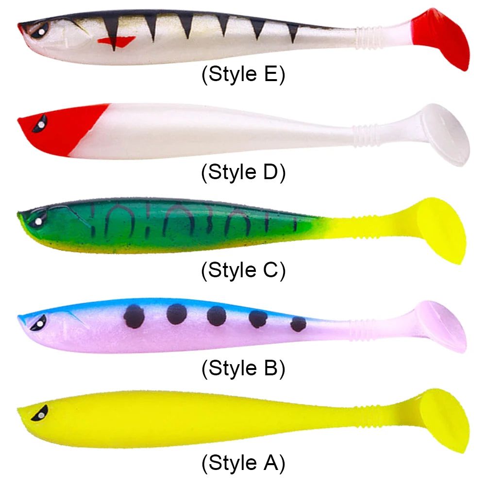 6Pcs Artificial Soft Bait 9cm Fishing Lure Minnow Multifunctional Fishing Bass Carp Lure for Saltwater Freshwater