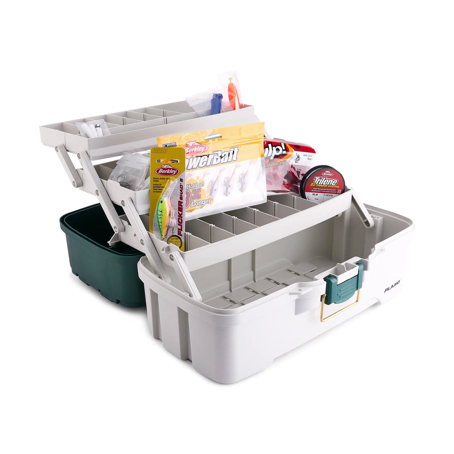 3-tray tackle box with freshwater bait set, durable, adjustable trays
