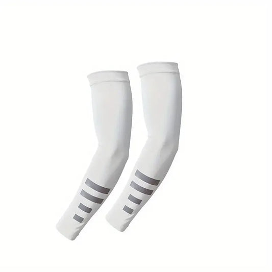 2Pcs Summer Outdoor Sun Protection Arm Sleeves Quick-drying Breathable Night Running Cycling Reflective Ice Silk Sleeves