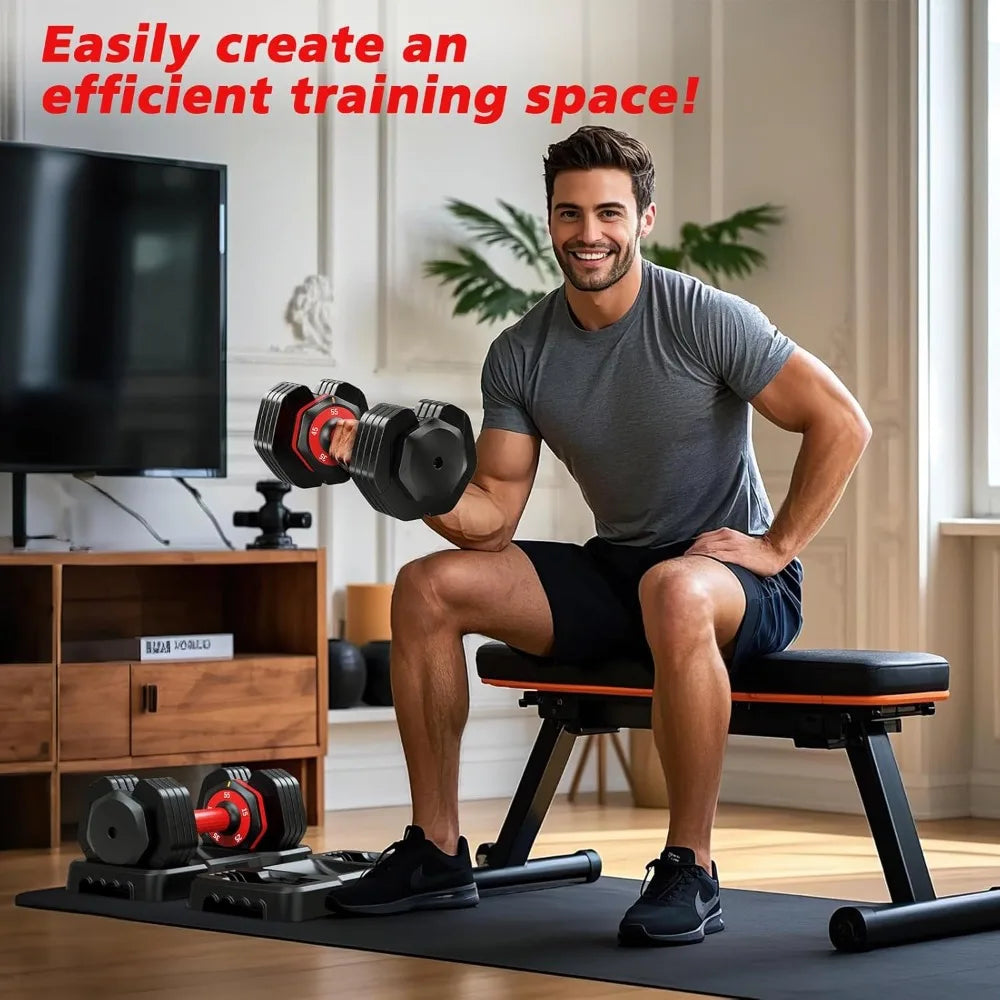 Adjustable Dumbbells Set of 2, 1 Hand Adjustable Weights Dumbbells Set, 5 in 1/10 in 1 Free Dumbbell with Anti-Slip, Customized