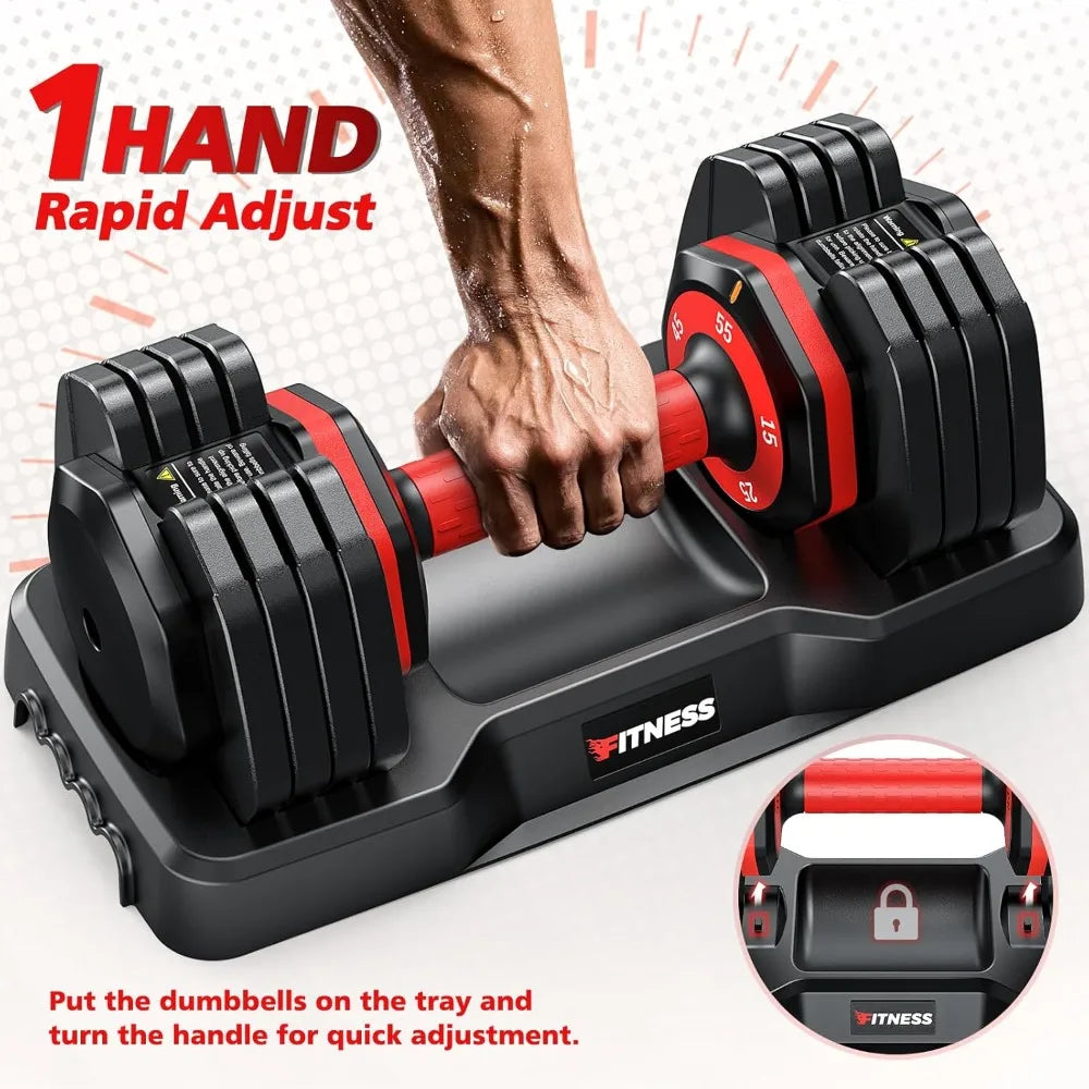 Adjustable Dumbbells Set of 2, 1 Hand Adjustable Weights Dumbbells Set, 5 in 1/10 in 1 Free Dumbbell with Anti-Slip, Customized