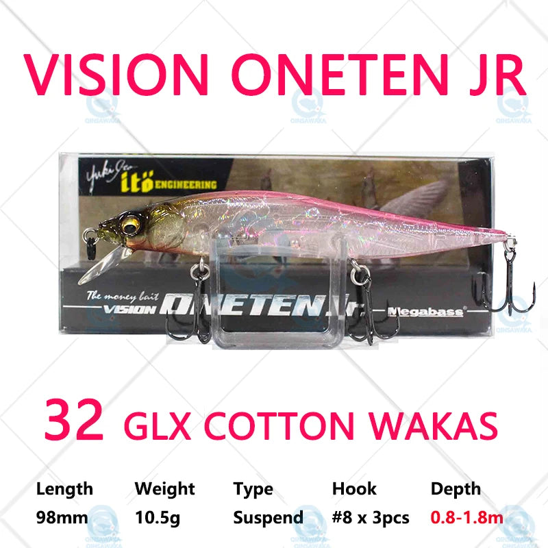 JAPAN Megabass VISION ONETEN Jr. 98mm 10.5g Suspend BASS Fishing LURE Bait MINNOW Jerkbait Dynamic Saltwater Sea Tackle Magnetic
