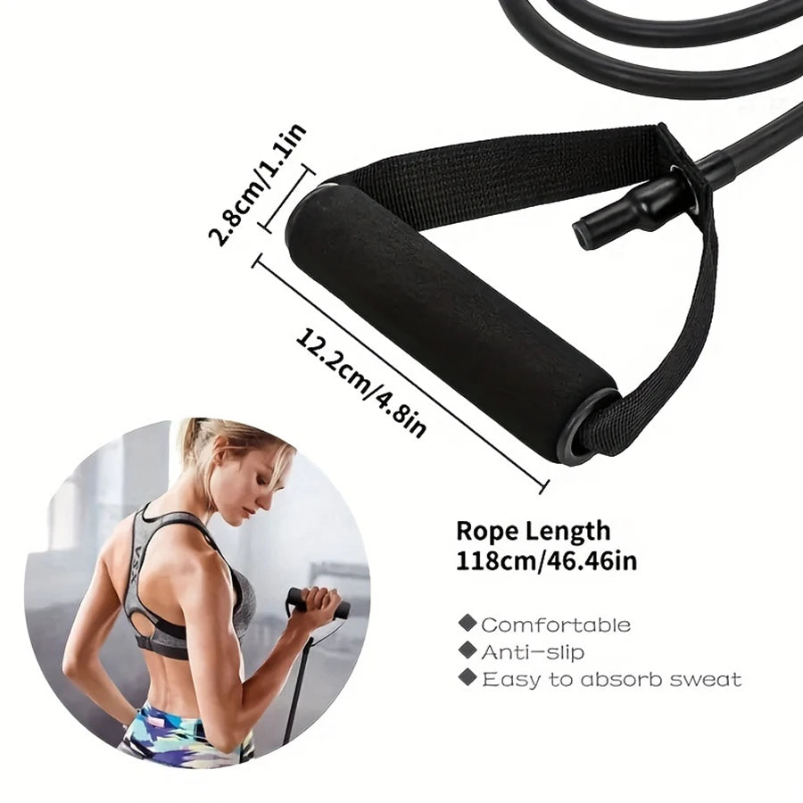 Resistance Bands Set with Handles, 4 Level Home Workout Bands for Strength Training, Yoga Pilates Fitness Exercise Bands
