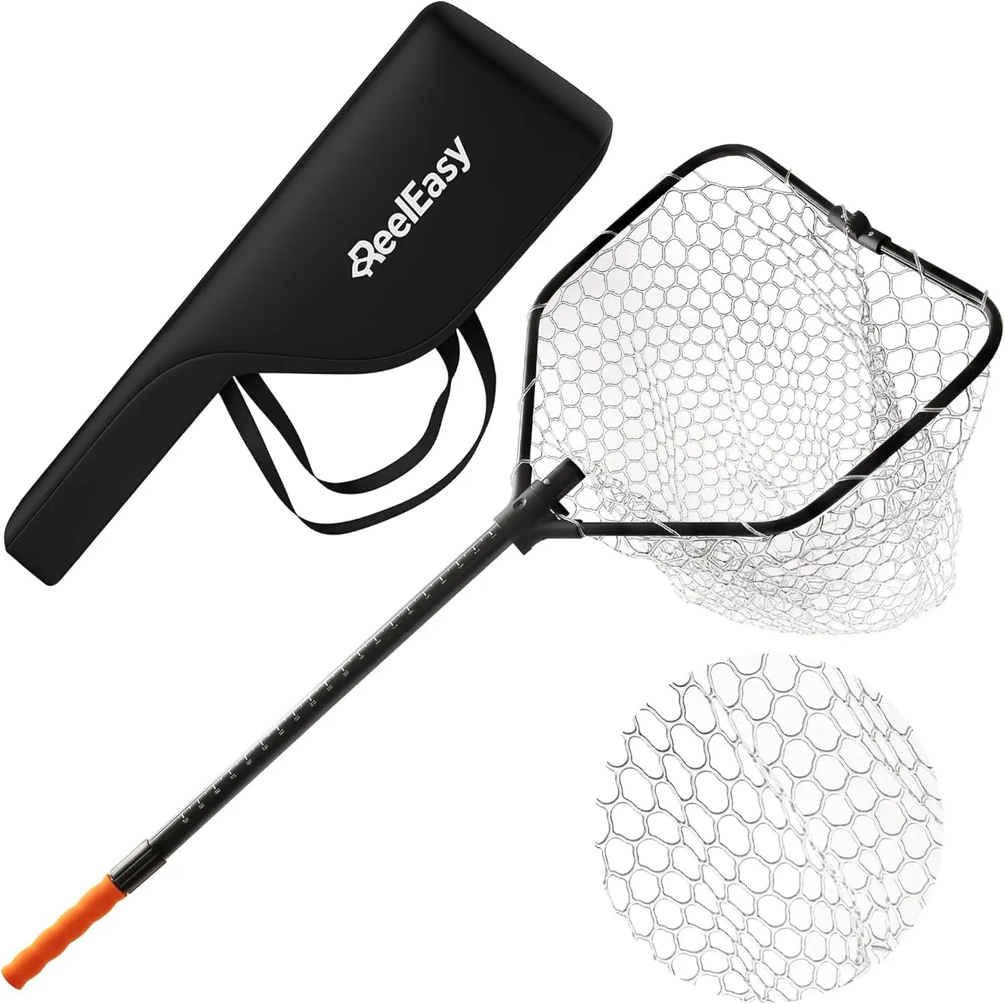 Large Fishing Net with Extendable Handle, Foldable & Lightweight for Freshwater, Saltwater, Beach Fishing