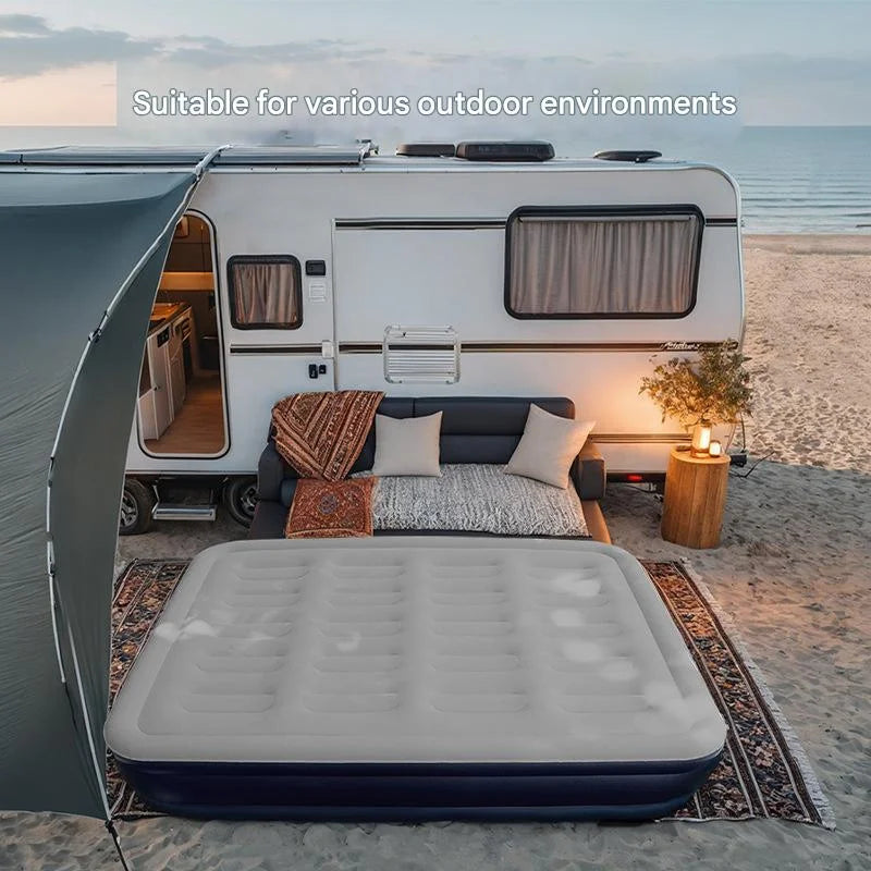 1-2 Person PVC Automatic Inflatable Mattress Camping Home Built-In Pump Bed Thickened For Indoor Outdoor Rest Lazy Sleeping Mat