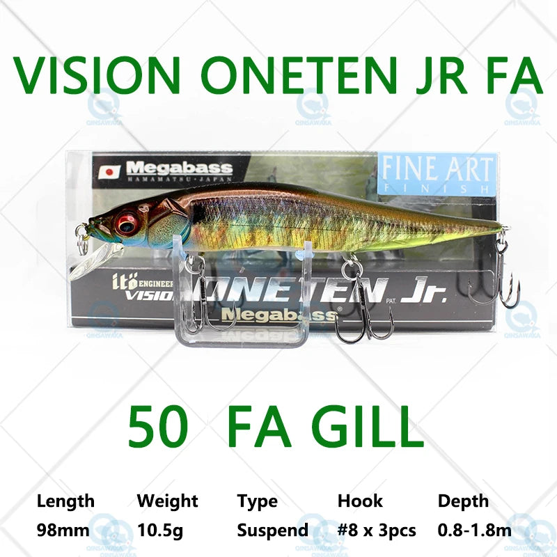 JAPAN Megabass VISION ONETEN Jr. 98mm 10.5g Suspend BASS Fishing LURE Bait MINNOW Jerkbait Dynamic Saltwater Sea Tackle Magnetic