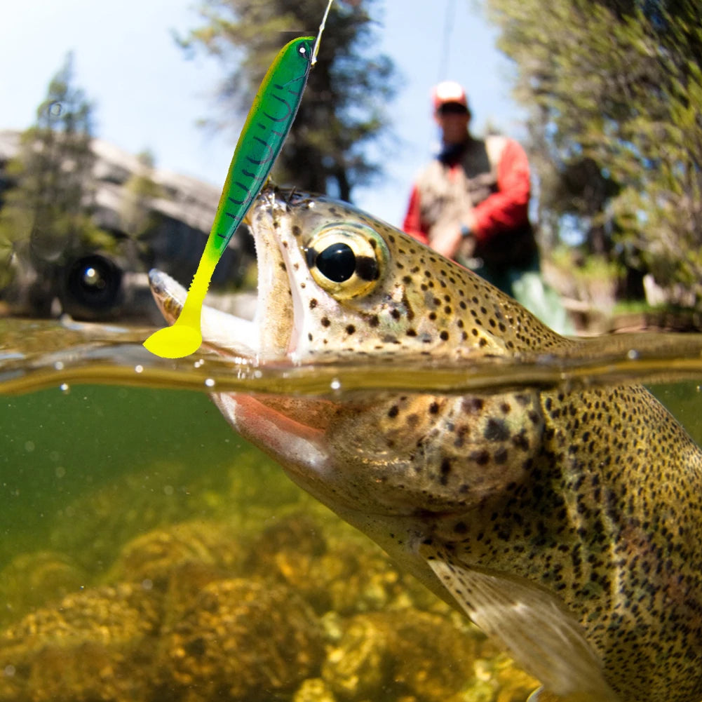 6Pcs Artificial Soft Bait 9cm Fishing Lure Minnow Multifunctional Fishing Bass Carp Lure for Saltwater Freshwater