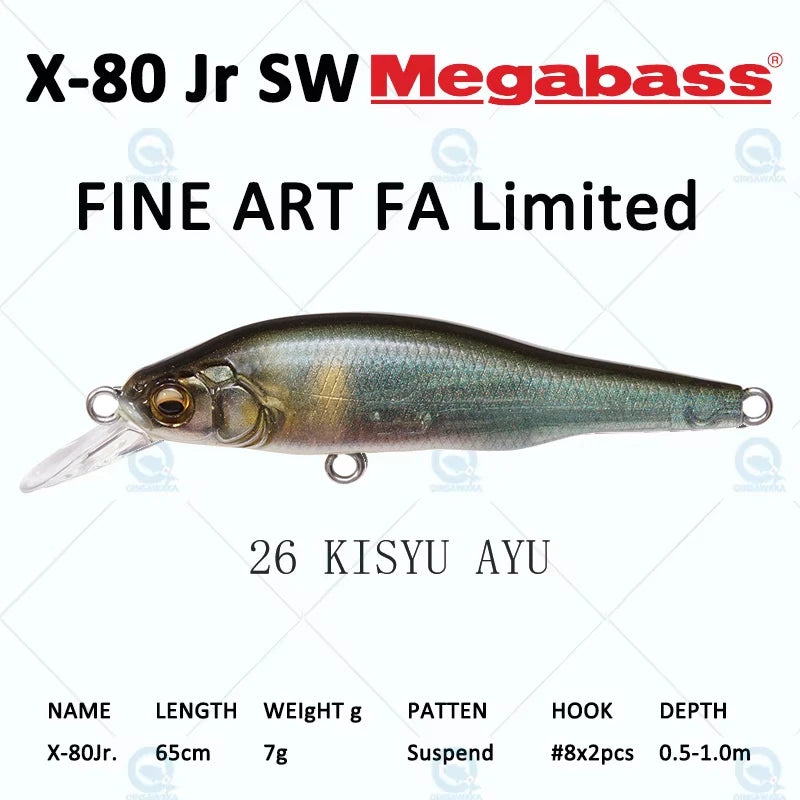 JAPAN Megabass ONETEN X-80 JR X80 Jr 65cm Suspend BASS Fishing Lure Narrow profiled MINNOW Casting Trolling Jerkbait Sea Tackle