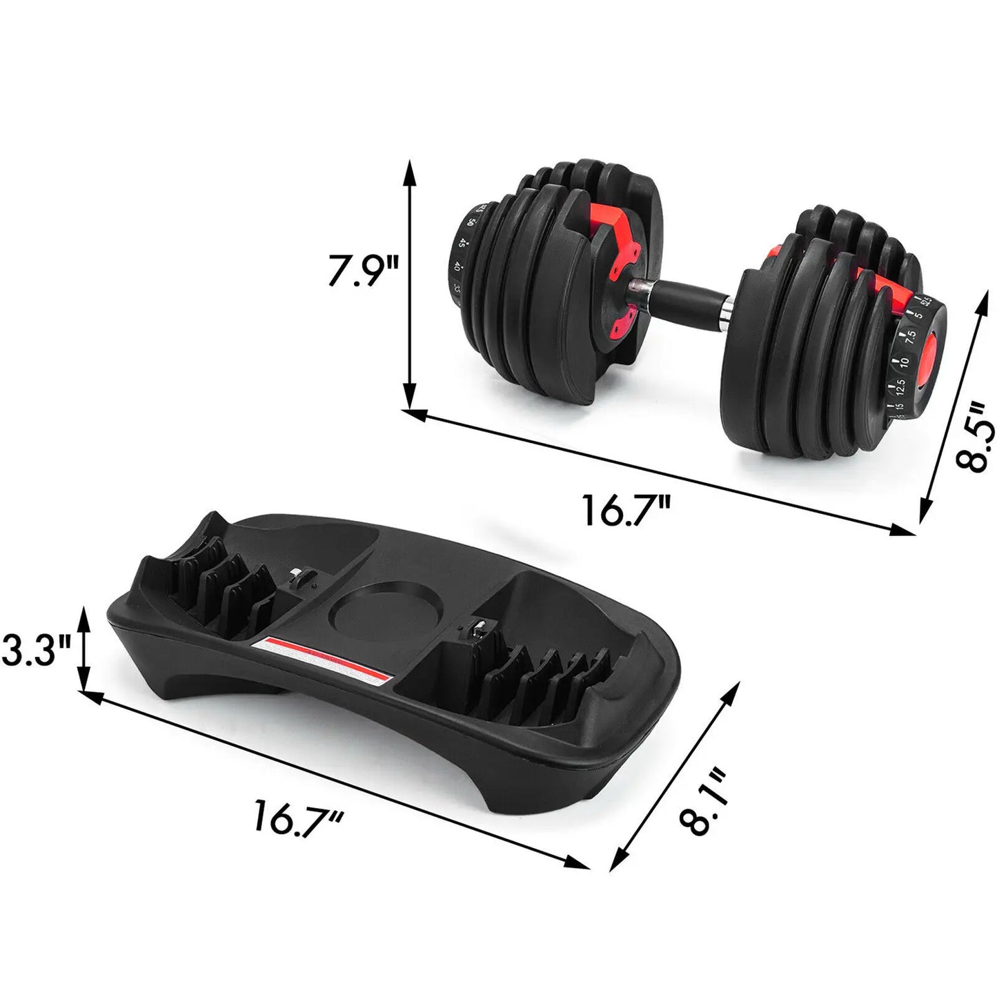 SIHAO 24KG Adjustable Dumbbells Set 2.5-24KG Weight Strength Training Fitness Workouts GYM Home Equipment For Exercise