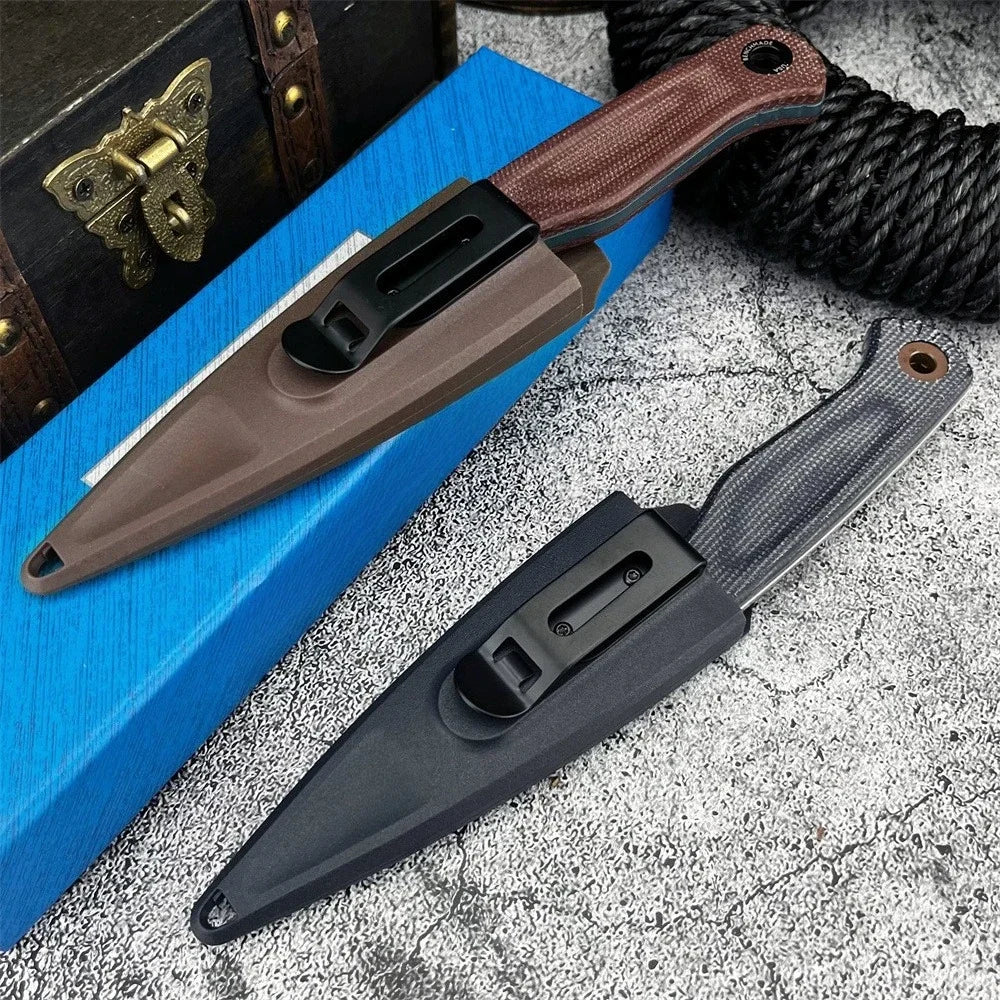 BM 203BT Fixed Blade Knife with Sheath D2 Steel Blade G10 Handle Outdoor EDC Camping Knife Hiking Hunting Survival Tools