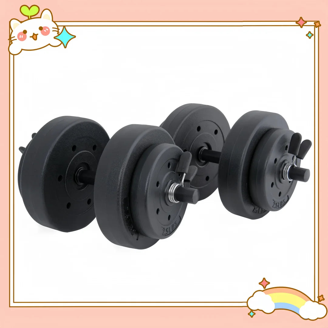 Home Gym Dumbbells Set 40lb, Adjustable Vinyl Free Weights for Beginners, Men & Women
