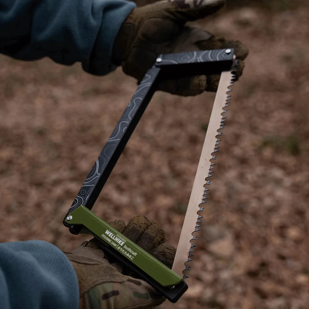 Folding Saw with Storage Bag Portable Wood Saw Aluminum Alloy Camping Foldable Hand Saw Outdoor Hiking Survival Tools