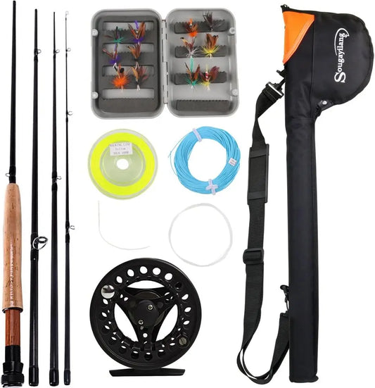 Complete Fly Fishing Rod and Reel Combo Kit for Saltwater Freshwater Angling
