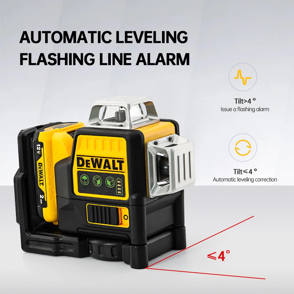 DEWALT Electric Tools DW089LG 12V Li ion Battery Powered Self Levelling Green Beam Laser. 12 Lines in 3x360° Ultimate Precision