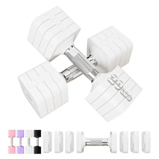 15LB 20LB 30LB 40LB 50LB Adjustable Dumbbell Set Free Weights for Women Men Home Gym Exercise Workout Strength Training Equipme