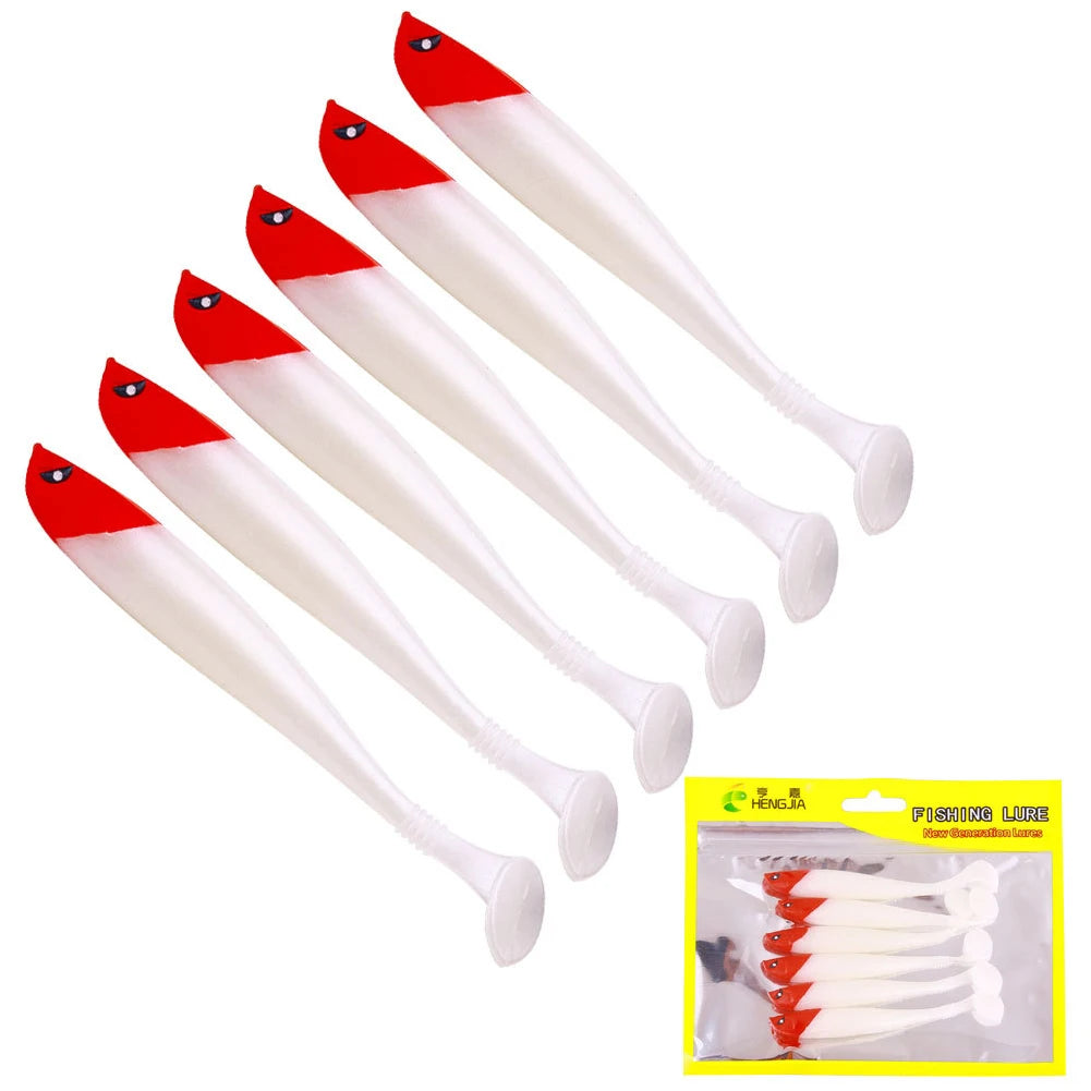 6Pcs Artificial Soft Bait 9cm Fishing Lure Minnow Multifunctional Fishing Bass Carp Lure for Saltwater Freshwater