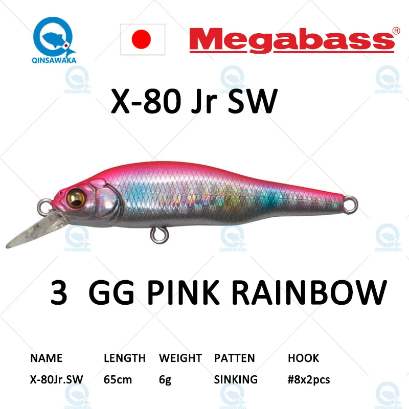 JAPAN Megabass ONETEN X-80 JR X80 Jr 65cm Suspend BASS Fishing Lure Narrow profiled MINNOW Casting Trolling Jerkbait Sea Tackle