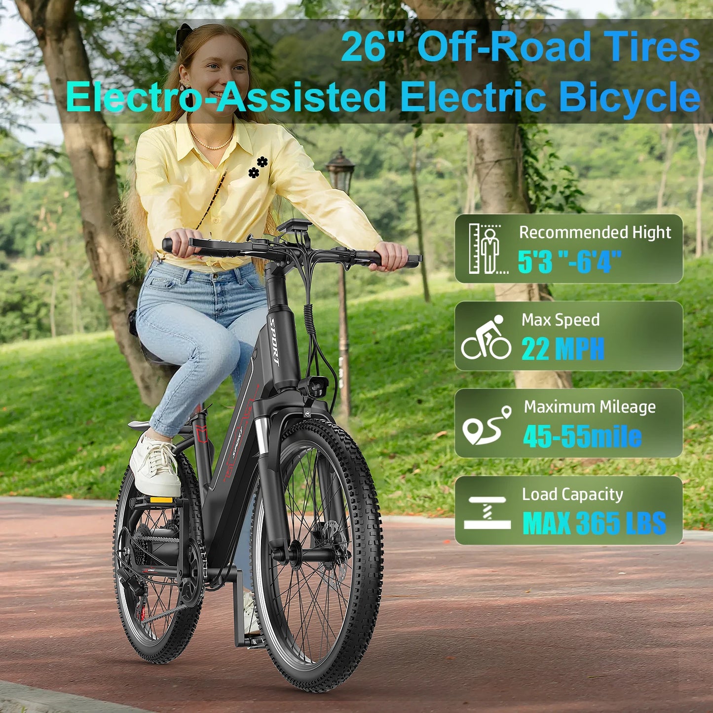 ASKGO F26 electric bicycle, 48V 10.4AH, 750W, 55-mile range, seven-speed, high-end front and rear disc brakes, US warehouse.