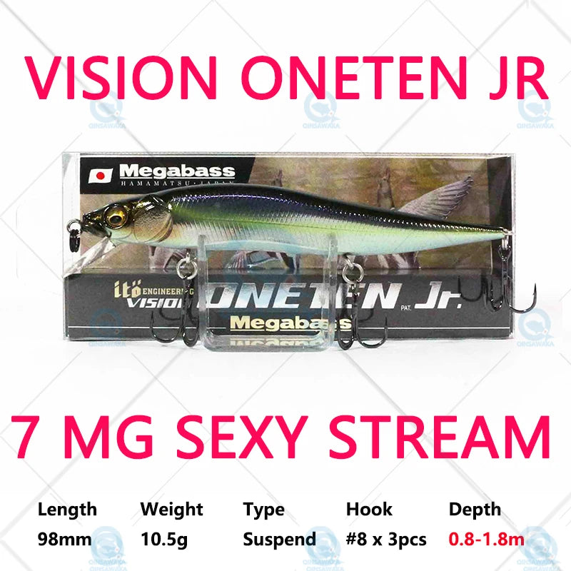 JAPAN Megabass VISION ONETEN Jr. 98mm 10.5g Suspend BASS Fishing LURE Bait MINNOW Jerkbait Dynamic Saltwater Sea Tackle Magnetic