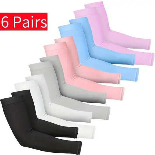 3/6Pcs Unisex Cooling Arm Sleeves Cover Sports Running Uv Sun Protection Outdoor Men Fishing Cycling Sleeves for Hiding Tattoos